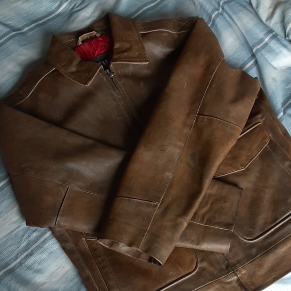GAP Kids brown BARELY USED BROWN LEATHER JACKET